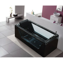 Acrylic Free Standing Whirlpool SPA Black Color Massage Bathtub